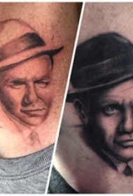 人物肖像纹身 男生脖子上人物肖像纹身图片