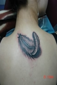 清新优雅羽毛纹身