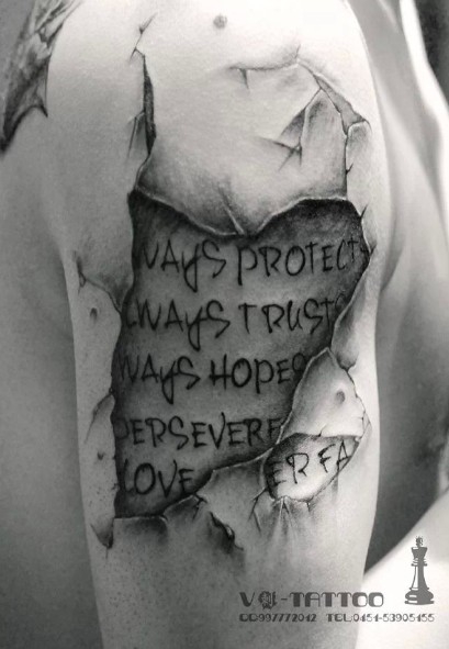 艺术大师手臂裂纹图案纹身