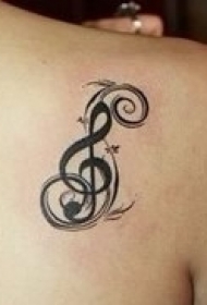优美文艺音符纹身