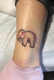 象纹身 女生小腿上象纹身图片