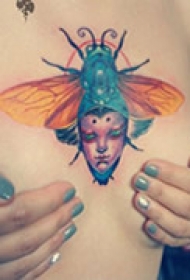 艺术抽象胸部纹身