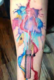 泼墨纹身素材 多款彩色渐变纹身泼墨纹身图案