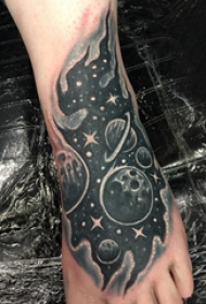 纹身星球 男生脚部星球纹身图案