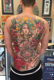 女生人物纹身图案 男生背部女性人物纹身图案