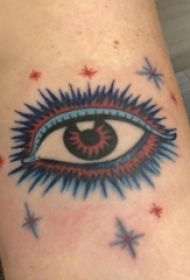 手臂纹身图片 男生手臂上彩色的眼睛纹身图片
