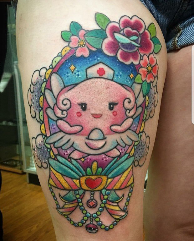 卡通可爱纹身图案 女生大腿上卡通纹身图案