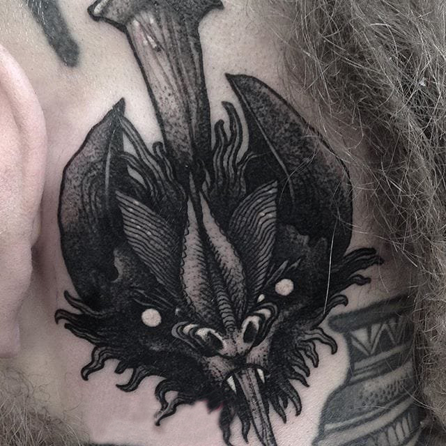 黑灰纹身 多款黑色纹身点刺技巧欧美抽象纹身图案