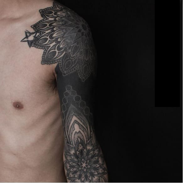 梵花纹身 多款素描纹身点刺技巧梵花纹身图案