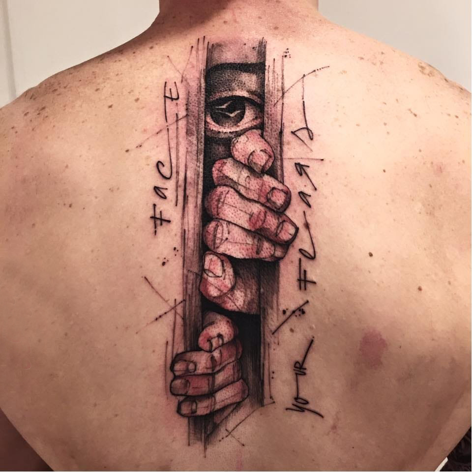 欧美抽象纹身 多款极简线条纹身素描欧美抽象纹身图案