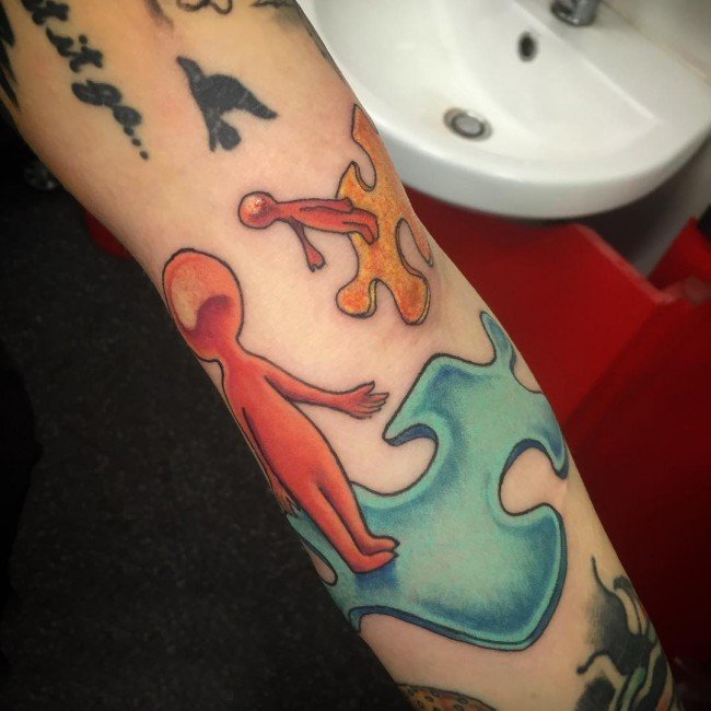 欧美拼图纹身  多款彩绘纹身素描欧美拼图纹身图案