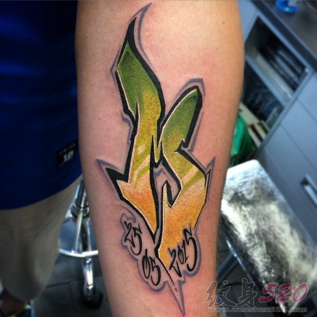 欧美涂鸦纹身 炫酷十足的彩绘英文涂鸦纹身图案