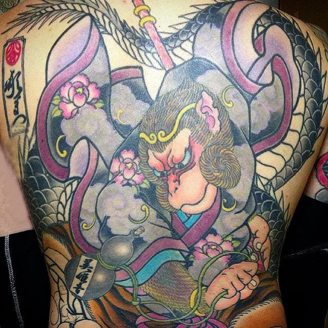 日本传统纹身图案 多款简单线条纹身彩色日本传统纹身图案