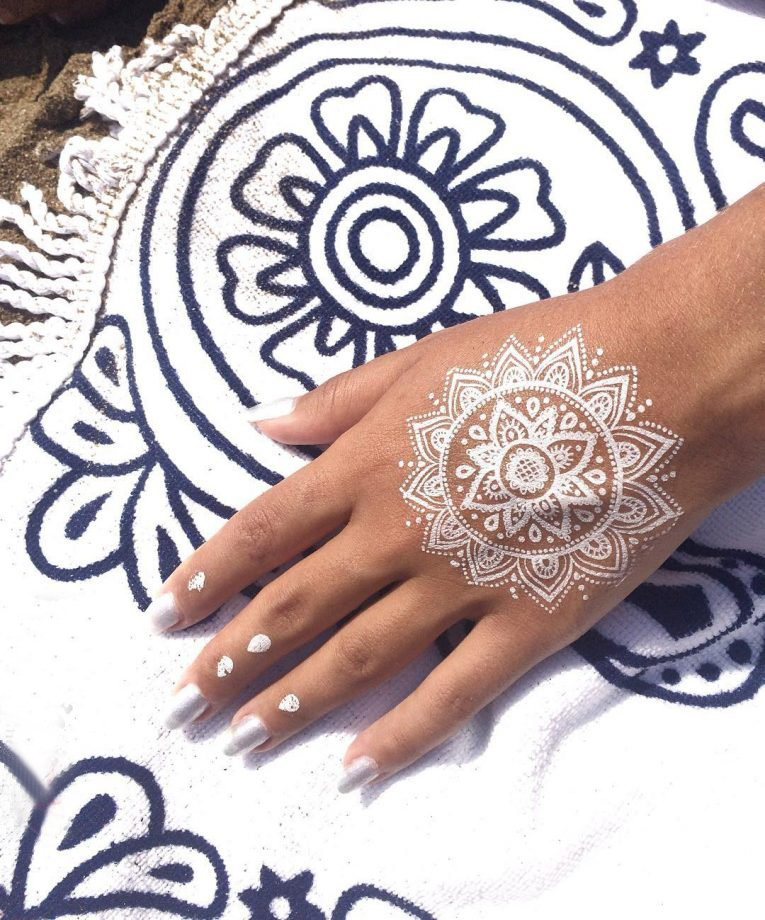 纹身白色 多款小清新文艺纹身白色唯美纹身图案