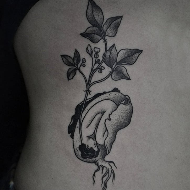 纹身点刺技巧 多款黑灰纹身点刺技巧小清新文艺纹身图案