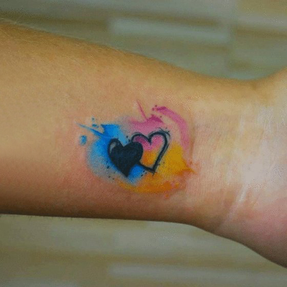 泼墨纹身素材 多款彩色渐变纹身泼墨纹身图案