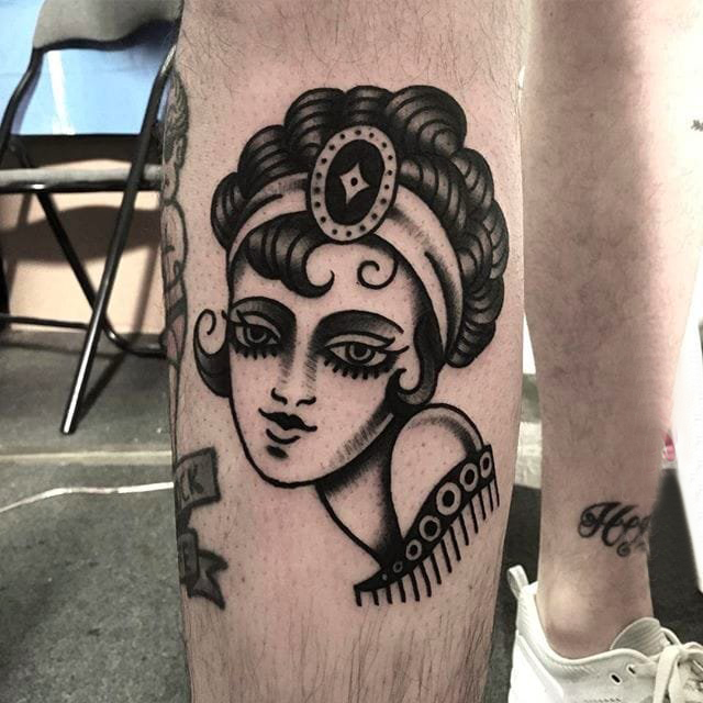 人物肖像纹身 多款简单线条纹身黑色人物纹身图案