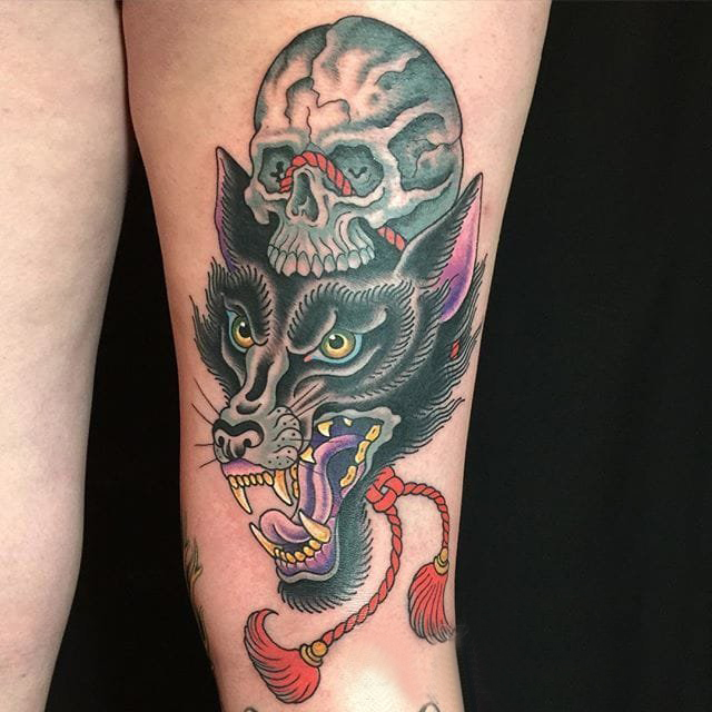 彩色纹身 多款简单线条纹身彩色素描纹身图案