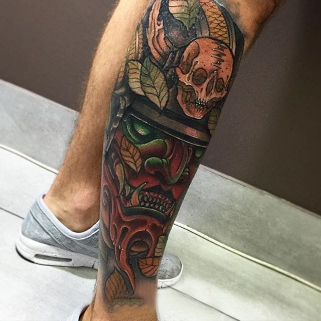 恐怖纹身 多款简单线条纹身彩色恐怖纹身图案