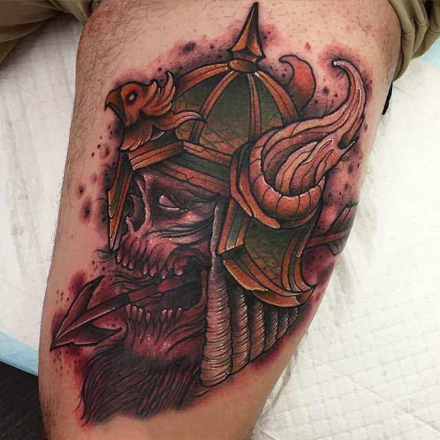 恐怖纹身 多款简单线条纹身彩色恐怖纹身图案