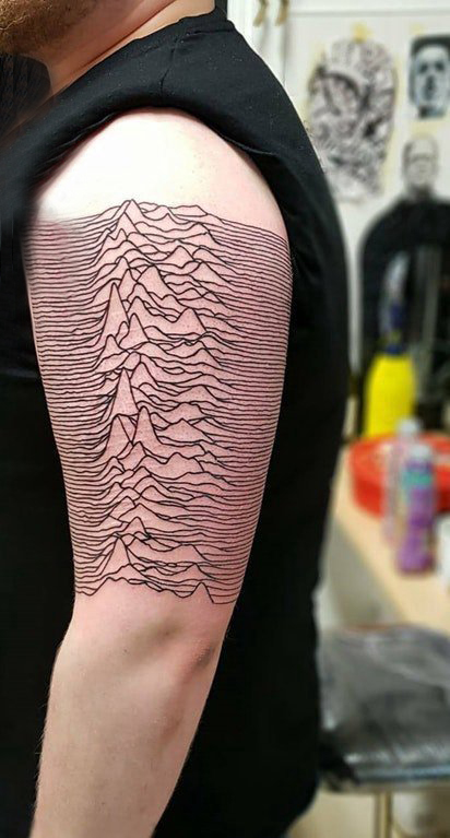 山脉纹身 男生手臂上连绵的山脉纹身图片