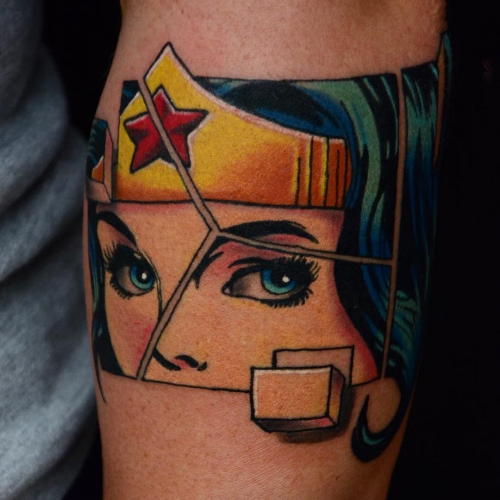 女生人物纹身图案 多款彩色纹身素描女性人物纹身图案