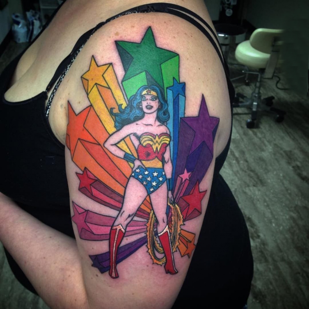 女生人物纹身图案 多款彩色纹身素描女性人物纹身图案