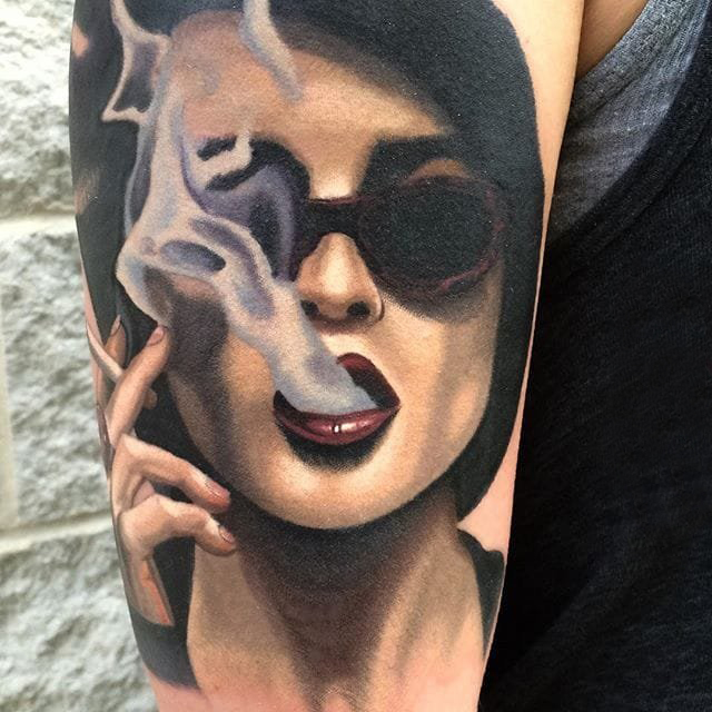 女生人物纹身图案 多款简单线条纹身素描女性人物纹身图案