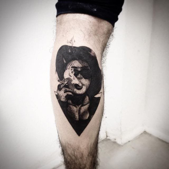 女生人物纹身图案 多款简单线条纹身素描女性人物纹身图案