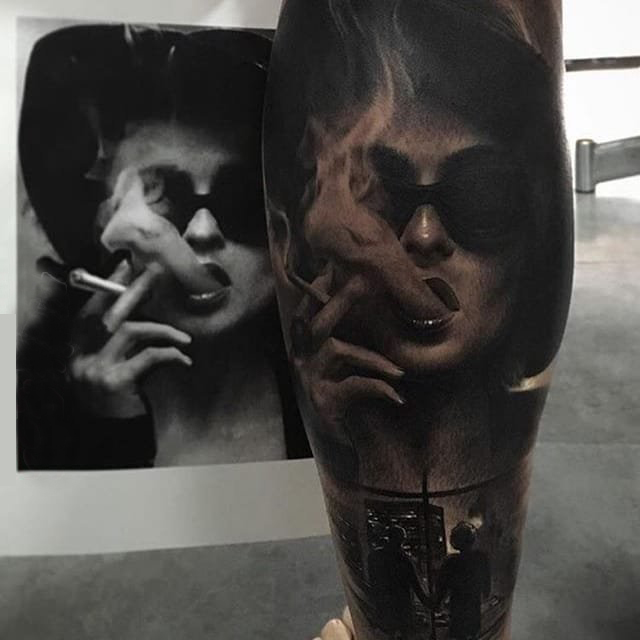 女生人物纹身图案 多款简单线条纹身素描女性人物纹身图案