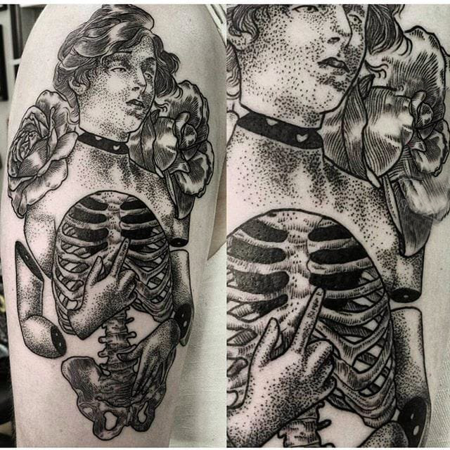 欧美抽象纹身 多款简约线条纹身素描欧美抽象纹身图案