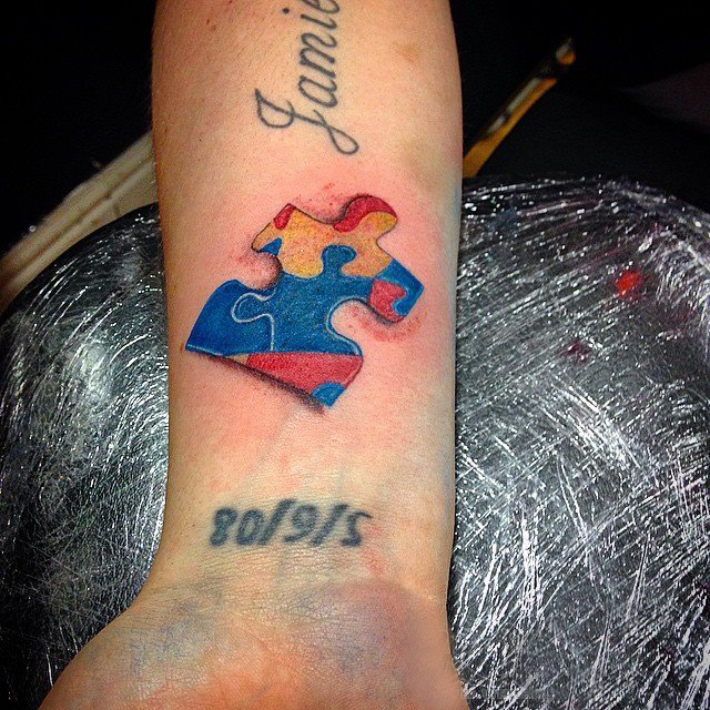 欧美拼图纹身 多款小清新文艺纹身彩色欧美拼图纹身图案