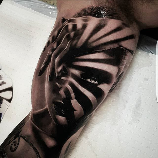 黑灰纹身 多款素描纹身点刺技巧经典纹身图案