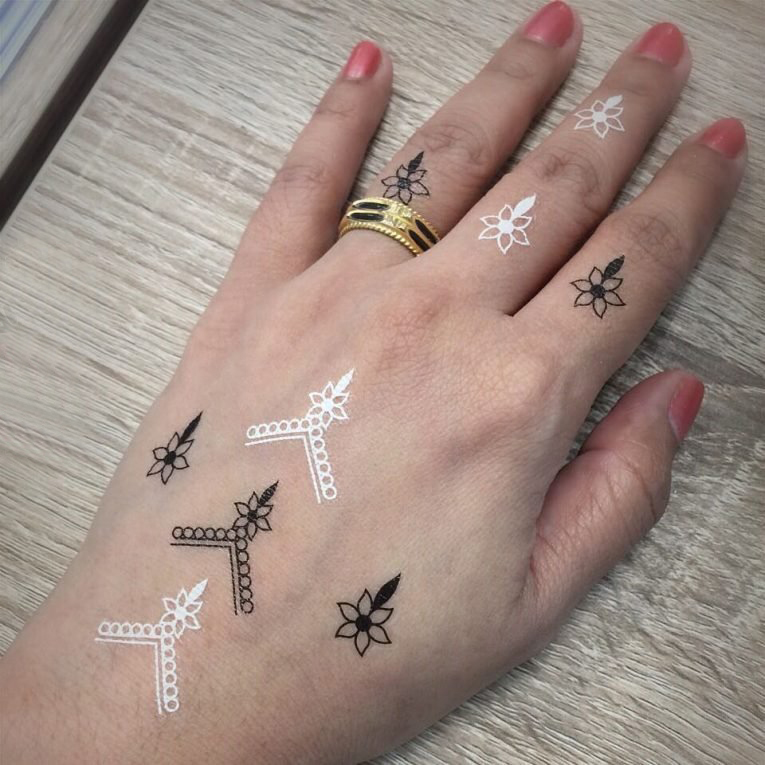 纹身白色 多款小清新文艺纹身素描白色纹身图案