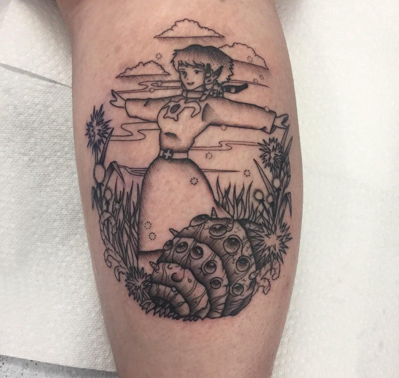 欧美小腿纹身 男生小腿上风景和人物纹身图片