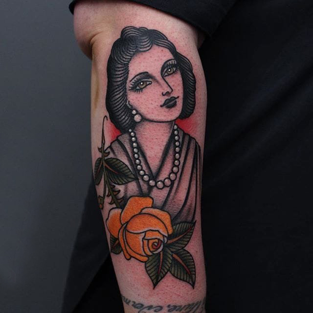 女生人物纹身图案 多款素描纹身彩色人物纹身图案