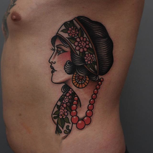 女生人物纹身图案 多款素描纹身彩色人物纹身图案