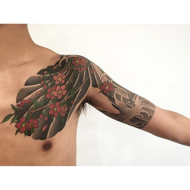 日本传统纹身图案 多款素描纹身彩色日本传统纹身图案