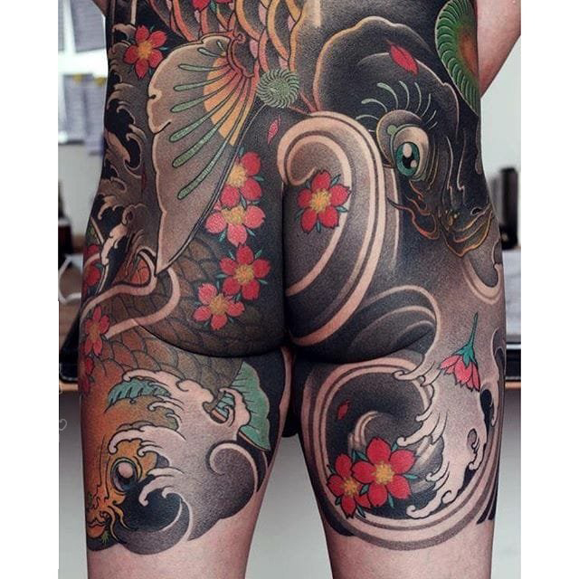 日本传统纹身图案 多款素描纹身彩色日本传统纹身图案