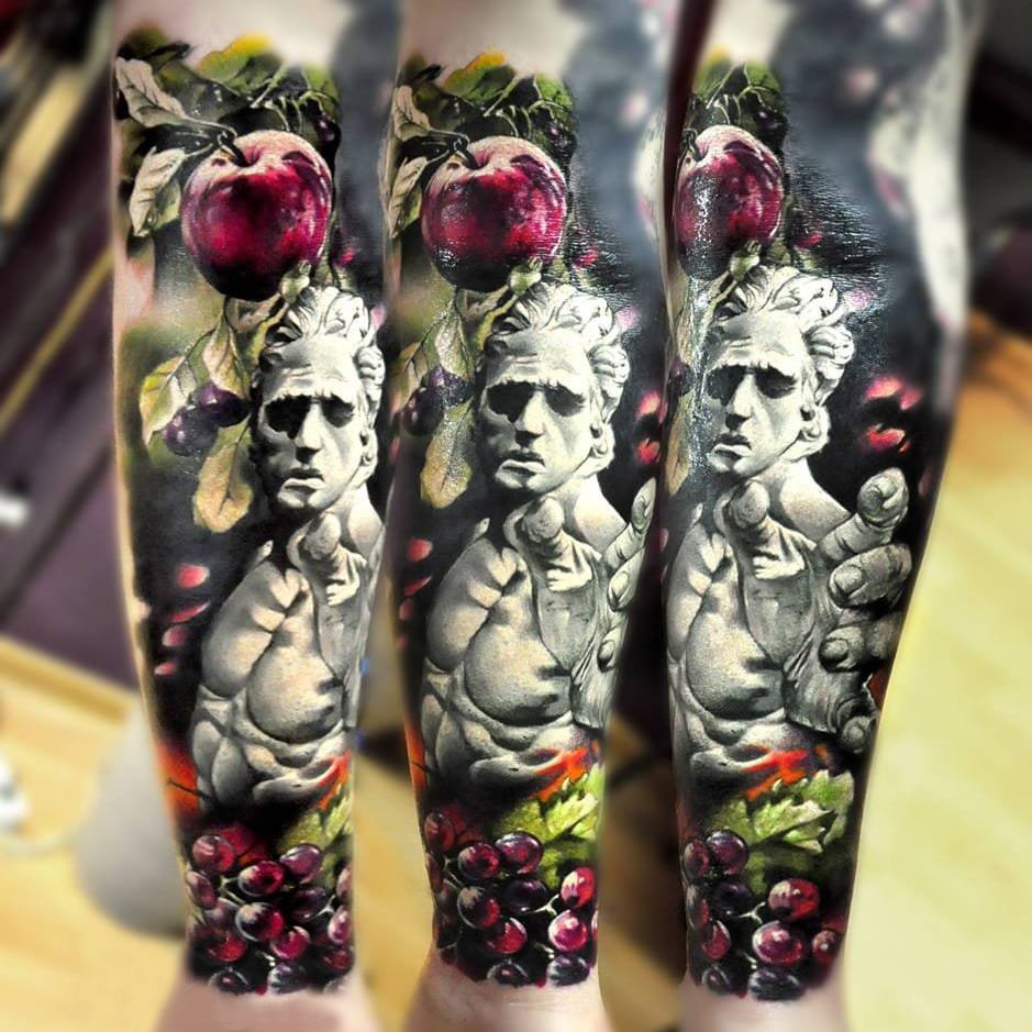 彩色纹身 多款彩色纹身素描抽象纹身图案