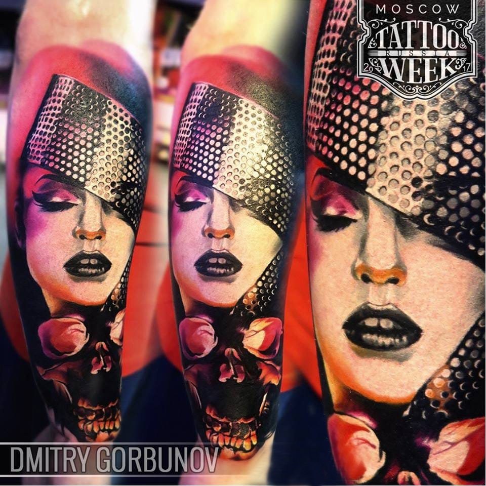 彩色纹身 多款彩色纹身素描抽象纹身图案