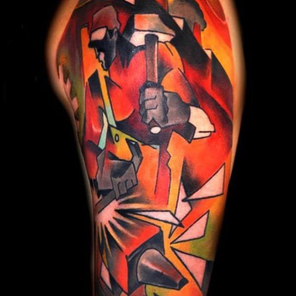 抽象线条纹身 多款彩色渐变纹身素描抽象线条纹身图案