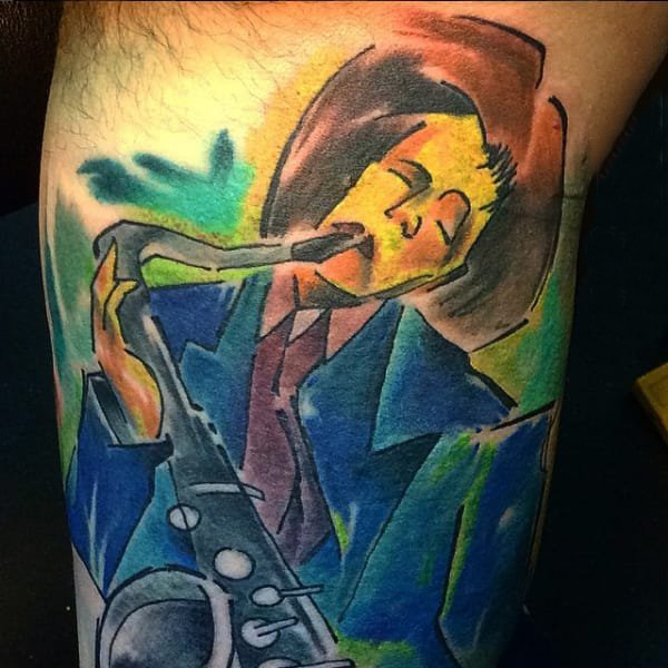 抽象线条纹身 多款彩色渐变纹身素描抽象线条纹身图案