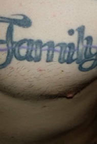 花体英文纹身 男生胸部花体英文纹身图片