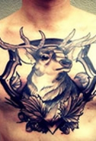 男士霸气胸部纹身