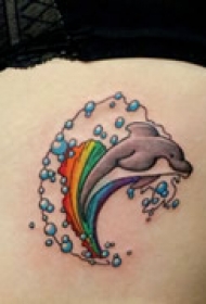 可爱海洋腿部纹身