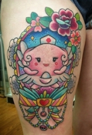 卡通可爱纹身图案 女生大腿上卡通纹身图案