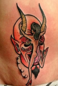 抽象艺术腹部纹身