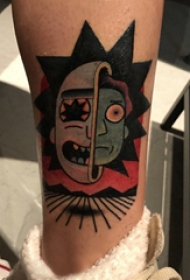 欧美抽象纹身 男生小腿上欧美抽象纹身图片