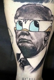 欧美小腿纹身 男生小腿上卡通和人物纹身图片